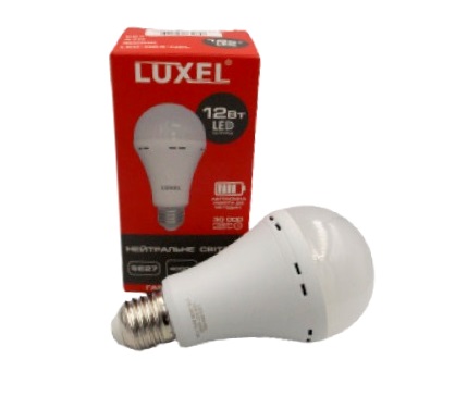 ����� ���������� ��������� LUXEL A70 12W 220V E27 4000K